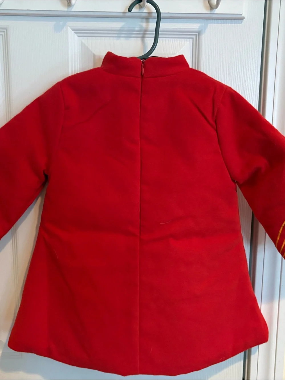 Red Embroidered Crane Tunic Top